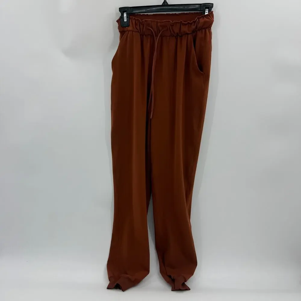LULULEMON Keep Moving Jogger Size 2 Brown Pull On Stretch Athleisure W5CV4S